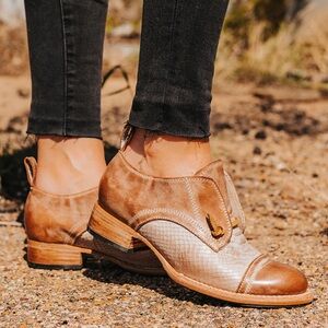 Freebird by Steven Mabel Leather Oxford Shoes Size 8 Taupe Multi